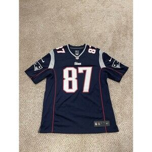 NIKE ON FIELD NFL PATRIOTS FOOTBALL JERSEY #87 GRONKOWSKI MENS L